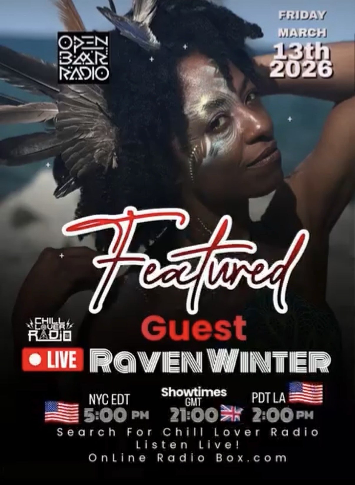 Raven Winter featured guest flyer for Chill Lover Radio